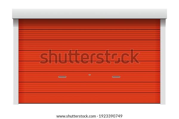 Roller shutter\
door vector illustration ( red\
)
