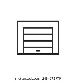 Roller shutter gate, linear style icon. modern security gate. Editable stroke width.