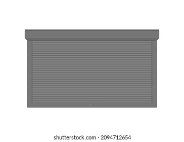 Roller shutter for window 3d. Closed roller shutter for a window. Realistic vector.