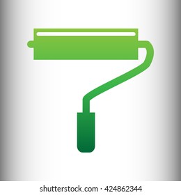 Roller sign. Green gradient icon