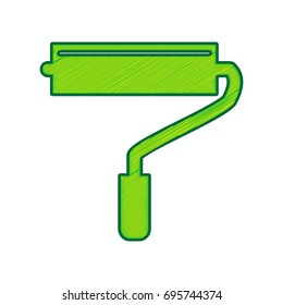 Roller sign illustration. Vector. Lemon scribble icon on white background. Isolated