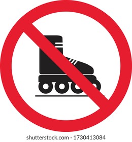 Roller skate ban sign, symbol, Vector illustration