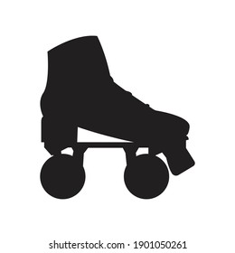 Roller skate black symbol silhouette vector