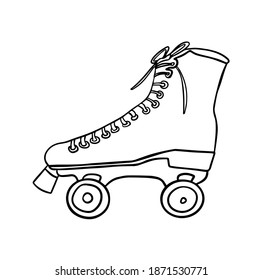 Roller skate. Bodycare activity exercise. Vector Line icon isolated on white background.