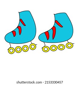 roller skate cartoon draw isolated