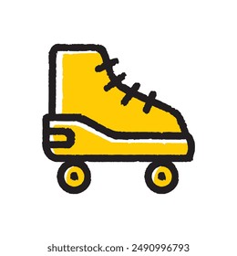 roller skate doodle icon, sports equipment icon