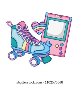 roller skate with electronic game and heart style