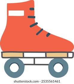 roller skate flat vector illustration