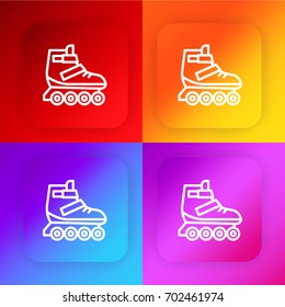 Roller skate four color gradient app icon set