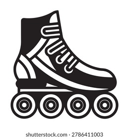Roller skate with four wheels and laces recreational activity sports equipment