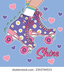 roller skate girl graphic tees design