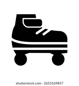 roller skate glyph icon illustration vector graphic. Simple element illustration vector graphic, suitable for app, websites, and presentations isolated on white background