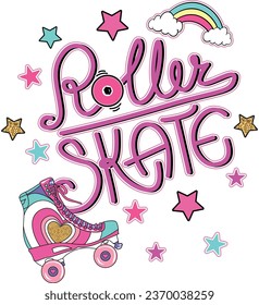 roller skate graphic tees for girl design