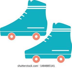 
Roller skate in ground trendy icon on white background for web graphic