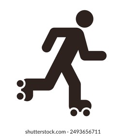 Roller skate icon, inline skating sign isolated on white background
