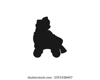 Roller skate icon, inline skating sign icon. Silhouettes of roller skaters. Sport, athlete, race, lifestyle theme. Flat vector icon for web and mobile applications. silhouette on a white background.