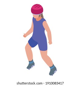 Roller skate icon. Isometric of roller skate vector icon for web design isolated on white background