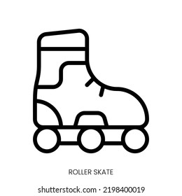 roller skate icon. Line Art Style Design Isolated On White Background