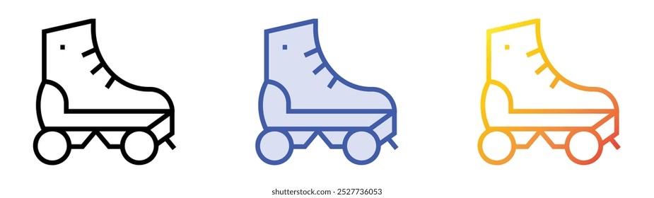 roller skate icon. Linear, Blue Fill and Gradient Style Design Isolated On White Background