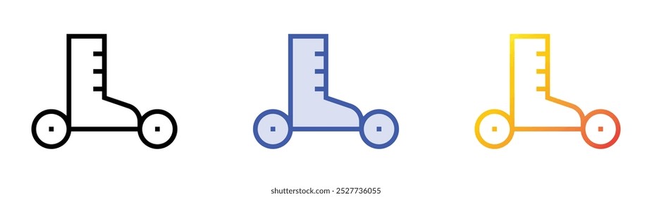 roller skate icon. Linear, Blue Fill and Gradient Style Design Isolated On White Background