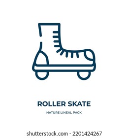 Roller skate icon. Linear vector illustration from nature lineal pack collection. Outline roller skate icon vector. Thin line symbol for use on web and mobile apps, logo, print media.