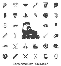 roller skate icon on the white background. Sport set of icons