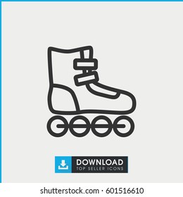 roller skate icon. simple outline roller skate vector icon. on white background.