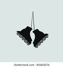 The roller skate icon. Skates symbol