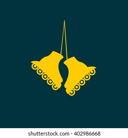The roller skate icon. Skates symbol
