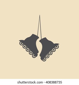 The roller skate icon. Skates symbol