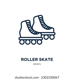 roller skate icon from sports collection. Thin linear roller skate, sport, roller outline icon isolated on white background. Line vector roller skate sign, symbol for web and mobile