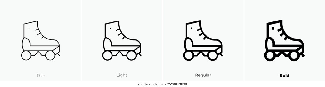 roller skate icon. Thin, Light Regular And Bold style design isolated on white background