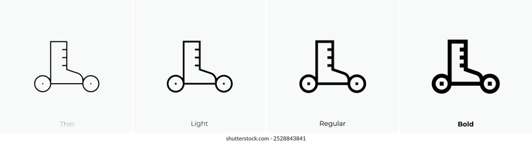 roller skate icon. Thin, Light Regular And Bold style design isolated on white background