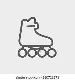 Roller skate icon thin line for web and mobile, modern minimalistic flat design. Vector dark grey icon on light grey background.