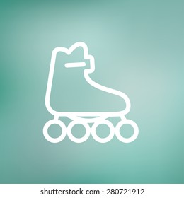 Roller skate icon thin line for web and mobile, modern minimalistic flat design. Vector white icon on gradient mesh background.