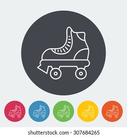 Roller skate icon. Thin line flat vector related icon for web and mobile applications. It can be used as - logo, pictogram, icon, infographic element. Vector Illustration. 