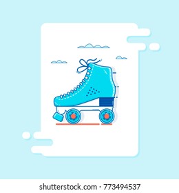 Roller skate icon thin line for web and mobile, modern minimalistic flat design.