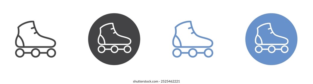 Roller skate icon Thin outline art symbol