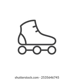 Roller skate icon Thin outline art symbol