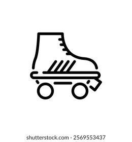 Roller skate icon Thin vector set