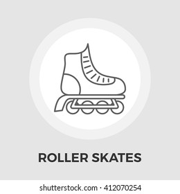 Roller skate icon vector. Flat icon isolated on the white background. Editable EPS file. Vector illustration.