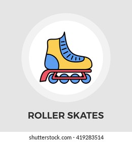 Roller skate icon vector. Flat icon isolated on the white background. Editable EPS file. Vector illustration.