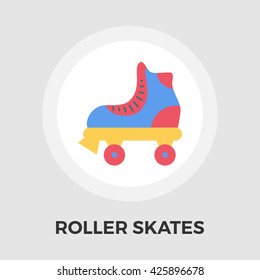Roller skate icon vector. Flat icon isolated on the white background. Editable EPS file. Vector illustration.