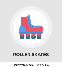 Roller skate icon vector. Flat icon isolated on the white background. Editable EPS file. Vector illustration.