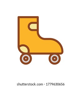 roller skate icon vector illustration filled outline style. summer icon set.