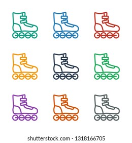 roller skate icon white background. Editable outline roller skate icon from fitness. Trendy roller skate icon for web and mobile.