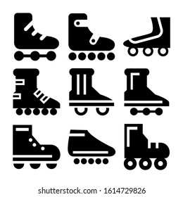 roller skate icons isolated sign symbol vector illustration - Collection of high quality black style vector icons
