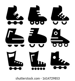 roller skate icons isolated sign symbol vector illustration - Collection of high quality black style vector icons
