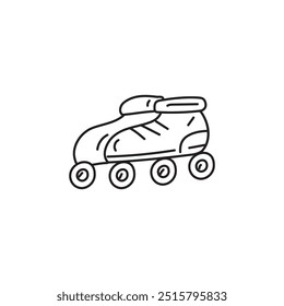 Roller skate illustration, doodle style