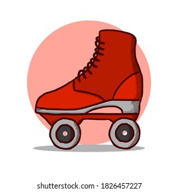 Roller Skate Illustration Logo Vector. Sport Fashion Exercise Activity. Roller Skating Girl Icon Cartoon